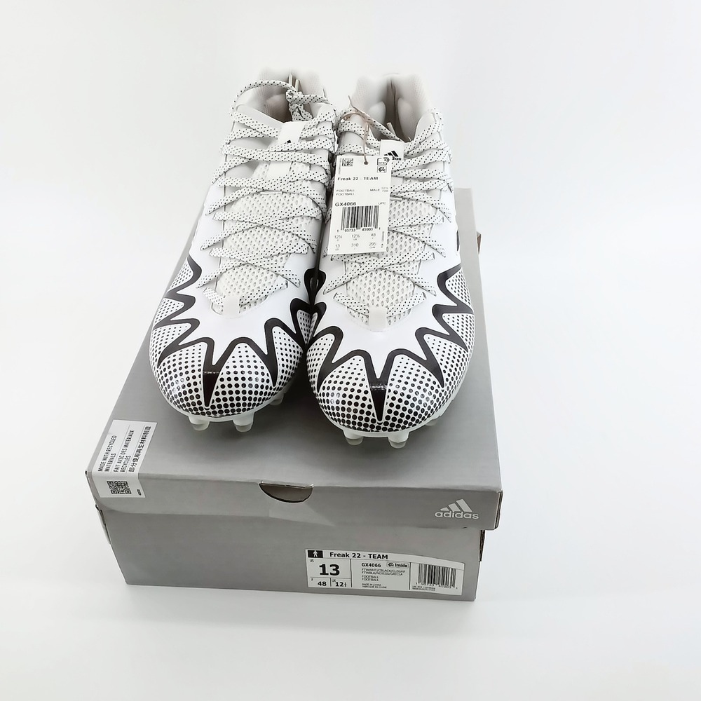 Adidas Freak 22 Team Mens 13 White Black GX4066 Football Cleats New